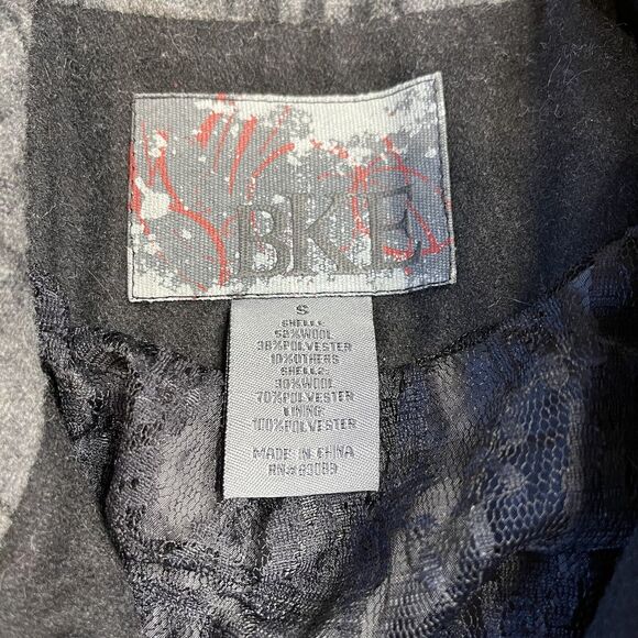 Buckle BKE Winter Pea Coat Studded Embellished Patch Wool Blend Womens Small - Picture 2 of 5